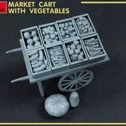 Miniart 1/35 Market Cart With Vegetables # 35623 -Aircraft Kits Sales min35623 5