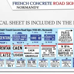 Miniart 1/35 Concrete Signs France 1930-40's Normandy # 35669 -Aircraft Kits Sales min35669 1