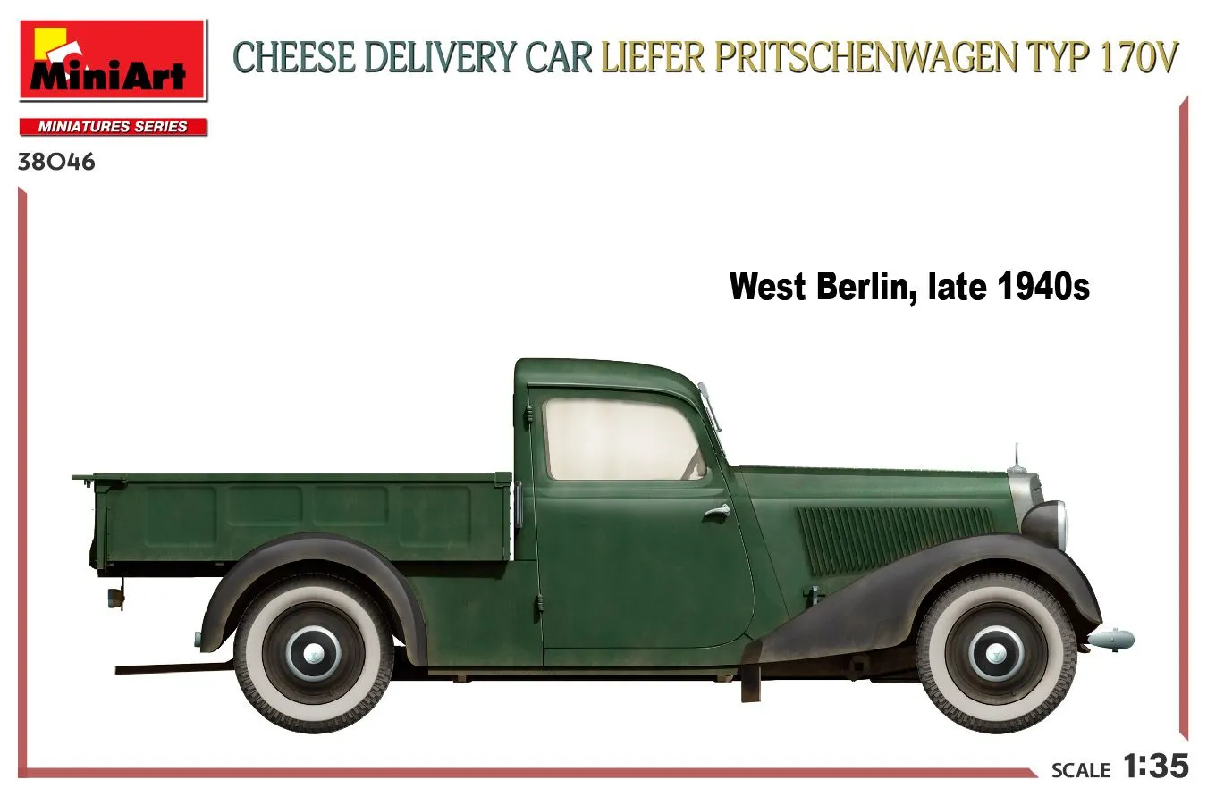 Miniart 1/35 Cheese Car Leifer Pritschenwagen Typ170V # 38046 5 Miniart 1/35 Cheese Car Leifer Pritschenwagen Typ170V # 38046 - Image 3