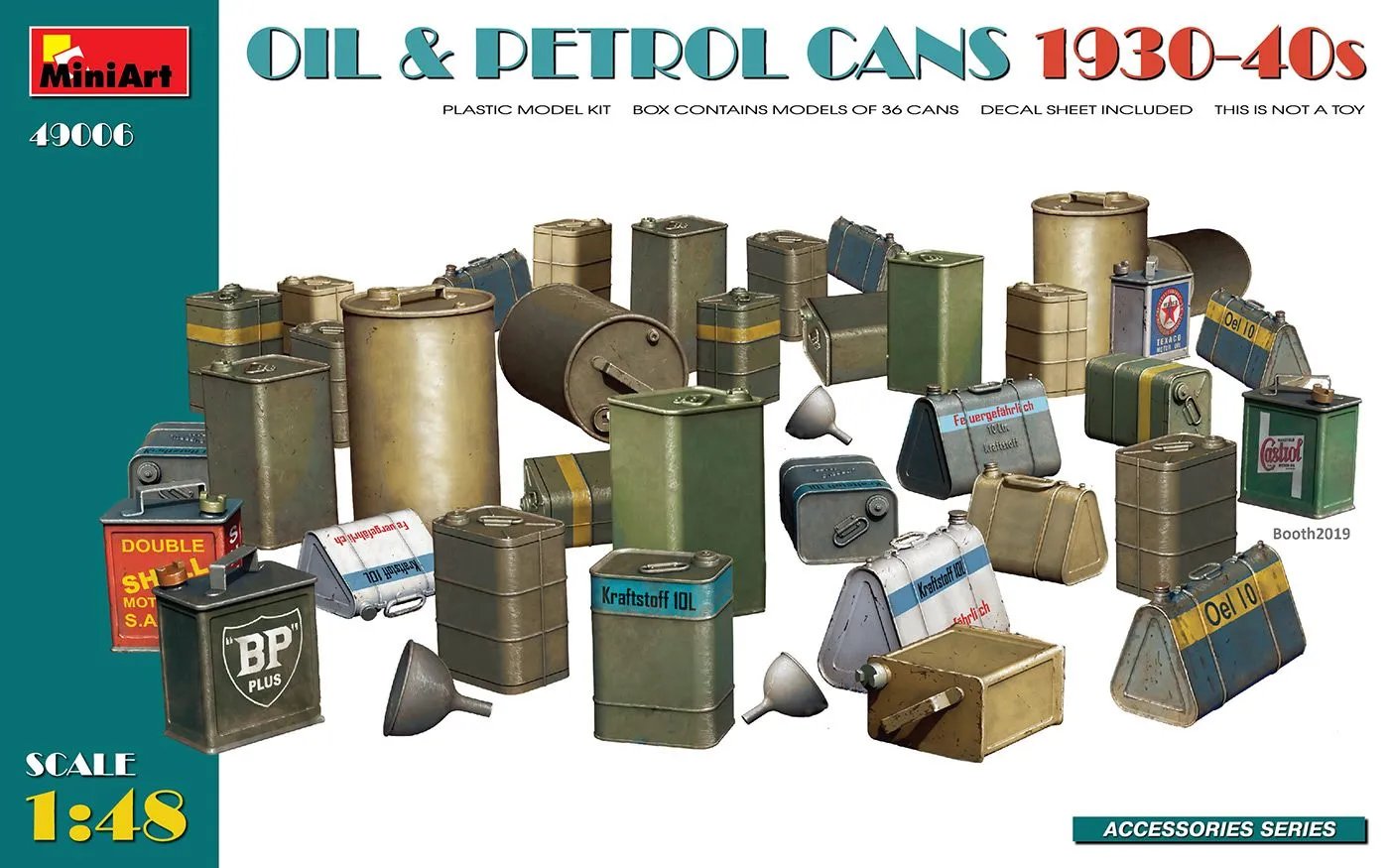 Miniart 1/48 Oil & Petrol Cans 1930-40's # 49006 3 Miniart 1/48 Oil & Petrol Cans 1930-40's # 49006