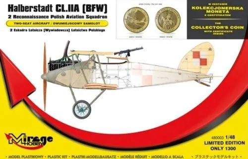 Mirage 1/48 Halberstadt CL.IIA (BFW) 2 Recon # 480003 - Plastic Model Kit 3 Mirage 1/48 Halberstadt CL.IIA (BFW) 2 Recon # 480003 - Plastic Model Kit
