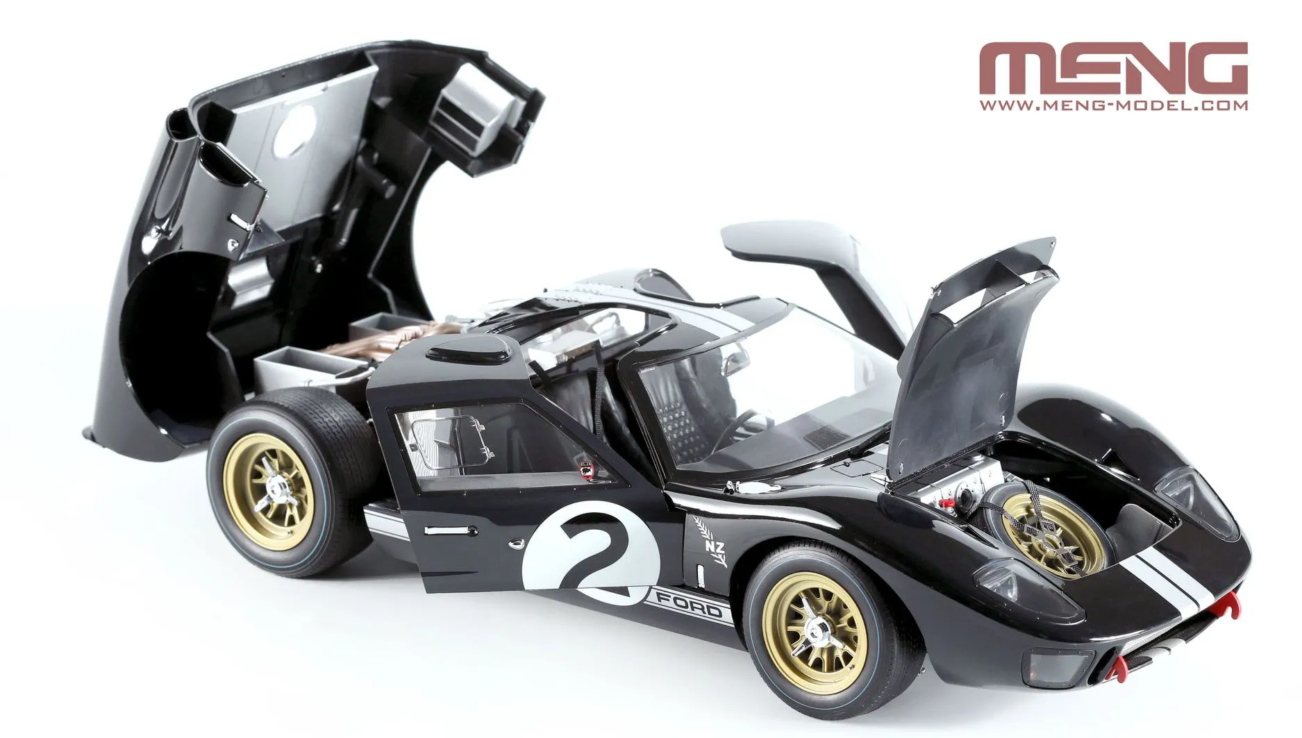 Meng-Model Meng 1/12 Ford GT40 Mk.II '66 Champion (pre-coloured) # RS-003 8 Meng-Model Meng 1/12 Ford GT40 Mk.II '66 Champion (pre-coloured) # RS-003 - Image 6