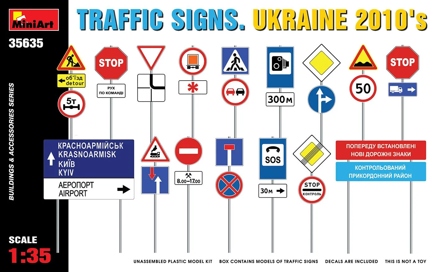 MiniArt Mini Art 1/35 Traffic Signs Ukraine 2010's # 35635 3 MiniArt Mini Art 1/35 Traffic Signs Ukraine 2010's # 35635