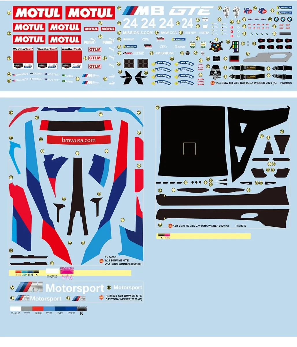 NuNu 1/24 BMW M8 GTE 2020 Daytona Winner Model Kit # 24036 15 NuNu 1/24 BMW M8 GTE 2020 Daytona Winner Model Kit # 24036 - Image 13