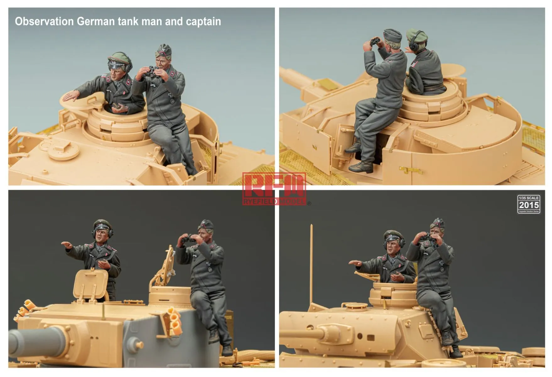 RFM Rye Field Models 1/35 Observation German Tankman And Captain Figures # 2015 4 RFM Rye Field Models 1/35 Observation German Tankman And Captain Figures # 2015 - Image 2