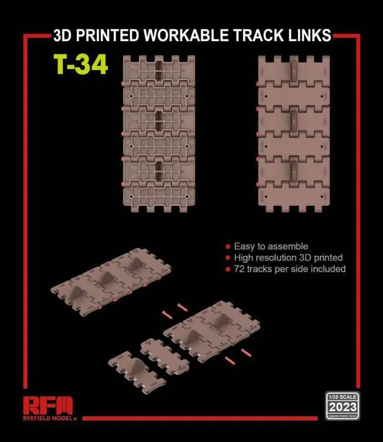 RFM Rye Field Models 1/35 Workable Track For T-34 Medium Tank # 2023 3 RFM Rye Field Models 1/35 Workable Track For T-34 Medium Tank # 2023