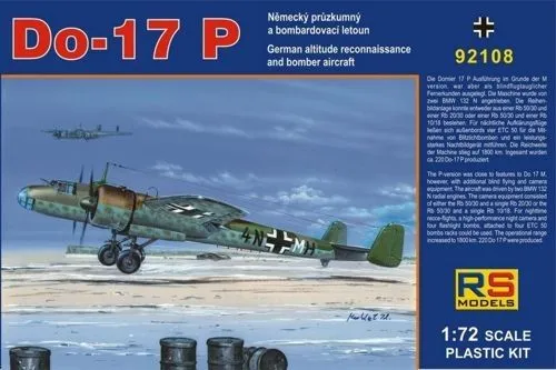 RS Models 1/72 Dornier Do 17P # 92108 - Plastic Model Kit 3 RS Models 1/72 Dornier Do 17P # 92108 - Plastic Model Kit