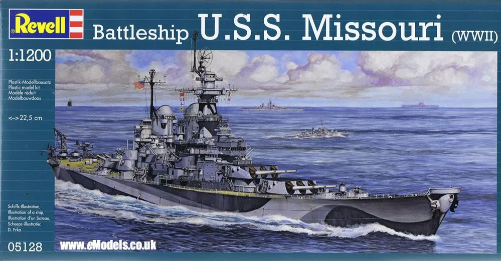Revell 1/1200 Battleship U.S.S. Missouri (WWII) # 05128 - Plastic Model Kit 3 Revell 1/1200 Battleship U.S.S. Missouri (WWII) # 05128 - Plastic Model Kit