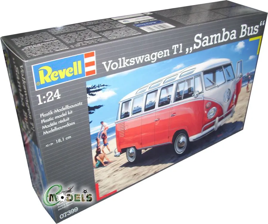 Revell 1/24 Volkswagen T1 SAMBA BUS # 07399 - Plastic Model Kit 3 Revell 1/24 Volkswagen T1 SAMBA BUS # 07399 - Plastic Model Kit