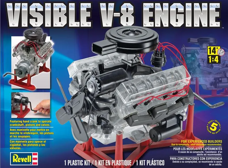 Revell 1/4 Visible V-8 Engine # 8883 - Plastic Model Kit 3 Revell 1/4 Visible V-8 Engine # 8883 - Plastic Model Kit