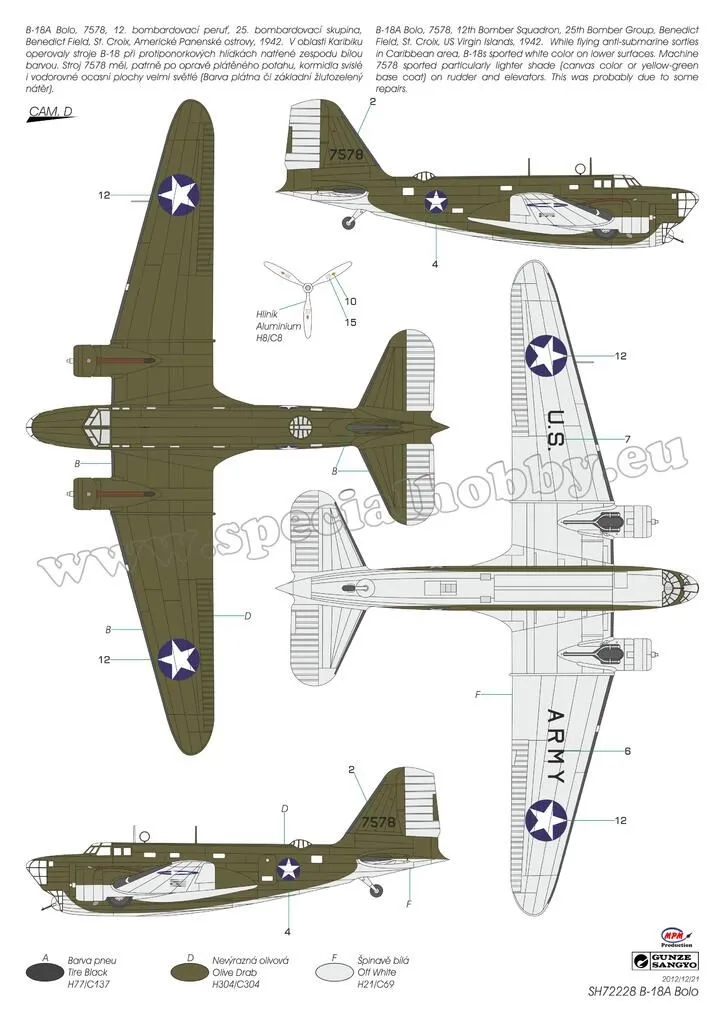 Special Hobby 1/72 Douglas B-18A Bolo 'At War' # 72228 8 Special Hobby 1/72 Douglas B-18A Bolo 'At War' # 72228 - Image 6