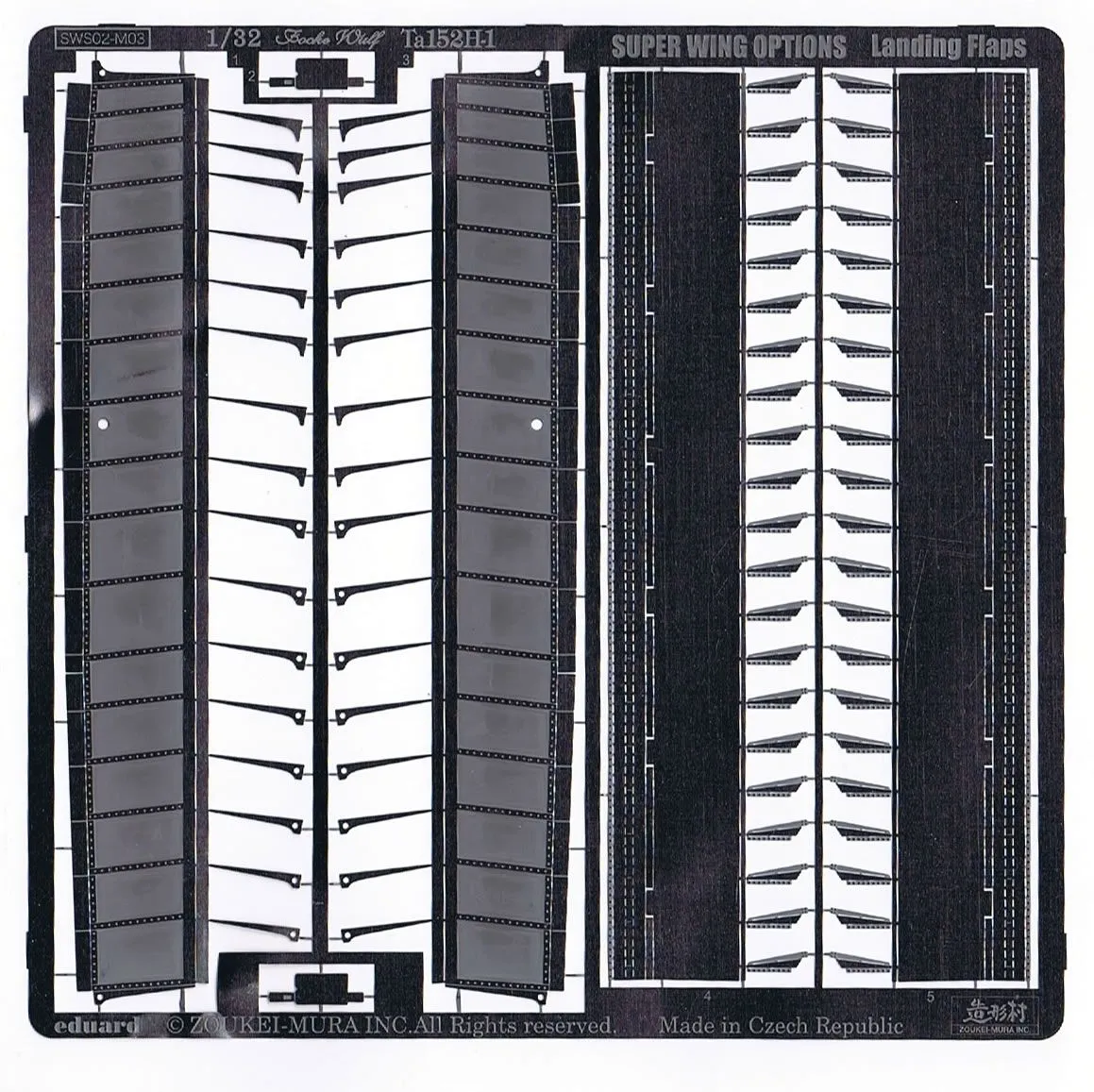 Zoukei Mura Zoukei-Mura 1/32 Ta 152H-1 Photo Etch Landing Flap Set # 02-M03 4 Zoukei Mura Zoukei-Mura 1/32 Ta 152H-1 Photo Etch Landing Flap Set # 02-M03 - Image 2