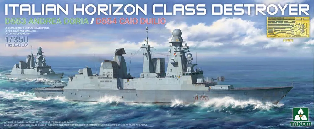 Takom 1/350 Italian Navy Horizon Class Destroyer Andrea Doria/Caio Duilio # 06007 3 Takom 1/350 Italian Navy Horizon Class Destroyer Andrea Doria/Caio Duilio # 06007