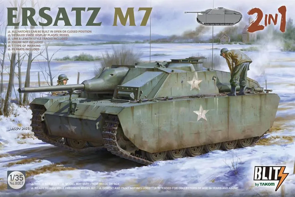 Takom 1/35 Ersatz M7 2 In 1 # 08007 3 Takom 1/35 Ersatz M7 2 In 1 # 08007
