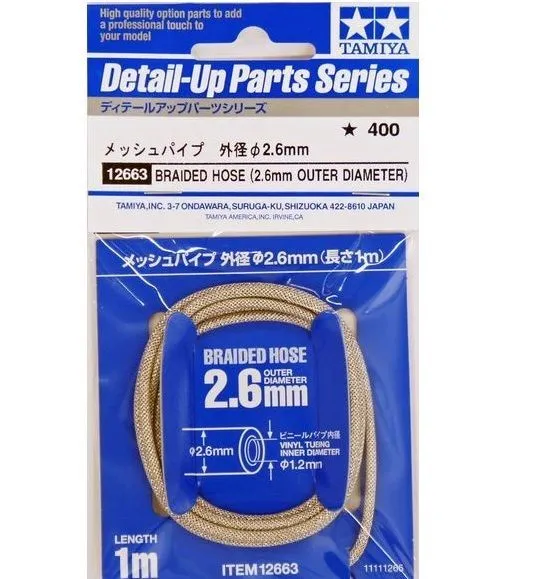Tamiya Braided Hose - Outer Diameter 2.6mm # 12663 3 Tamiya Braided Hose - Outer Diameter 2.6mm # 12663
