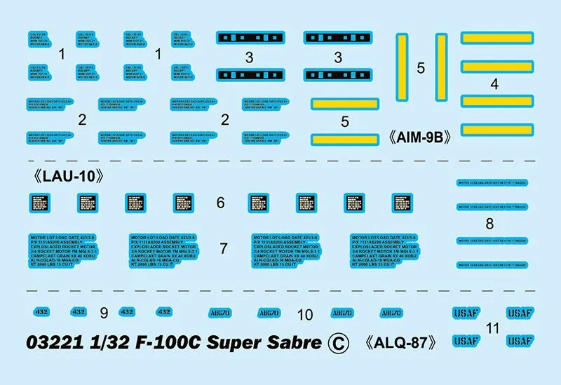 Trumpeter 1/32 North-American F-100C Super Sabre # 03221 6 Trumpeter 1/32 North-American F-100C Super Sabre # 03221 - Image 4