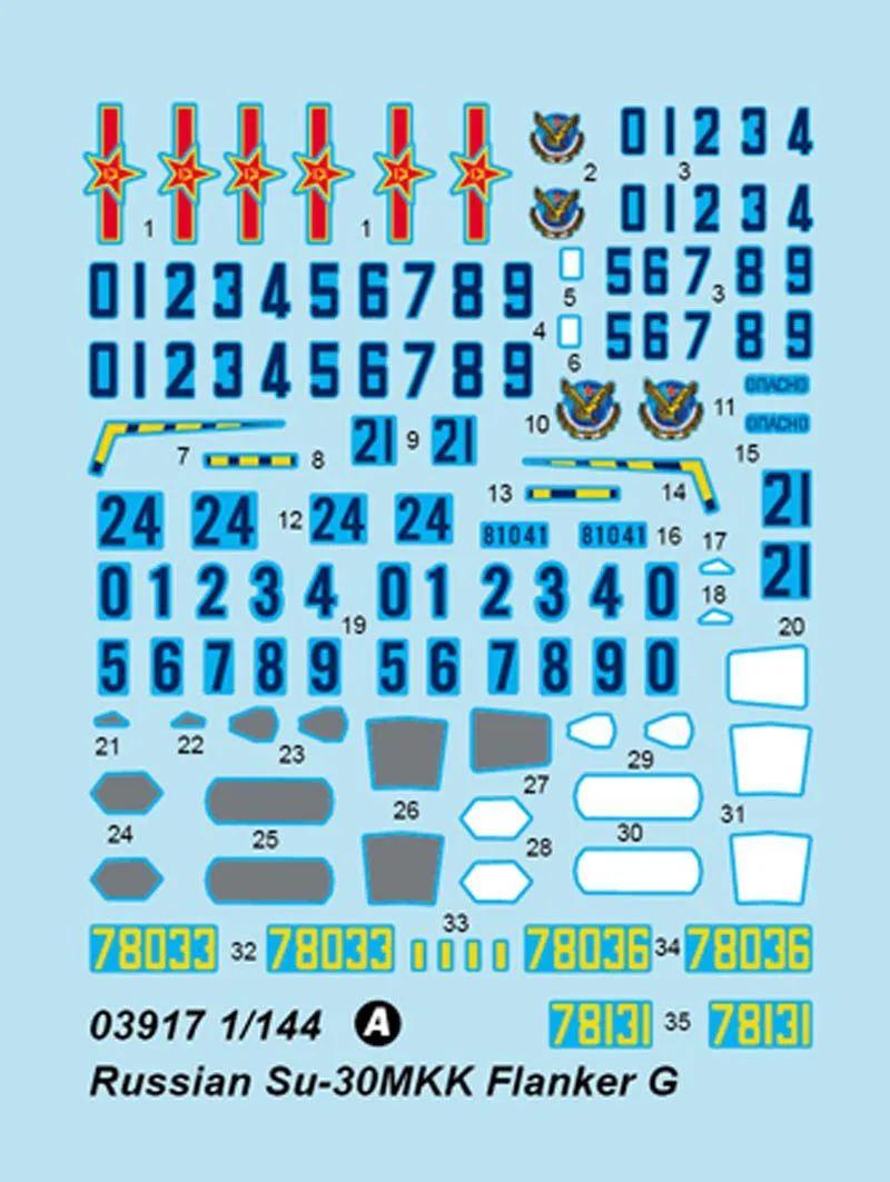 Trumpeter 1/144 Sukhoi SU-30MK Flanker G # 03917 - Plastic Model Kit 8 Trumpeter 1/144 Sukhoi SU-30MK Flanker G # 03917 - Plastic Model Kit - Image 6
