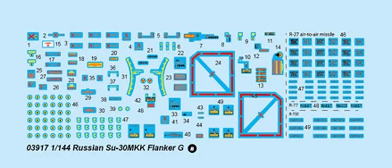 Trumpeter 1/144 Sukhoi SU-30MK Flanker G # 03917 - Plastic Model Kit 6 Trumpeter 1/144 Sukhoi SU-30MK Flanker G # 03917 - Plastic Model Kit - Image 4