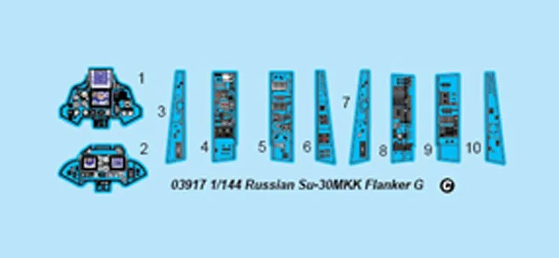 Trumpeter 1/144 Sukhoi SU-30MK Flanker G # 03917 - Plastic Model Kit 7 Trumpeter 1/144 Sukhoi SU-30MK Flanker G # 03917 - Plastic Model Kit - Image 5