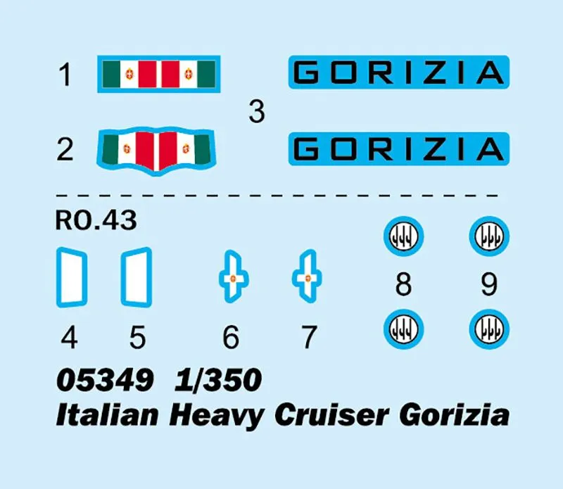 Trumpeter 1/350 Italian Heavy Cruiser Gorizia # 05349 5 Trumpeter 1/350 Italian Heavy Cruiser Gorizia # 05349 - Image 3