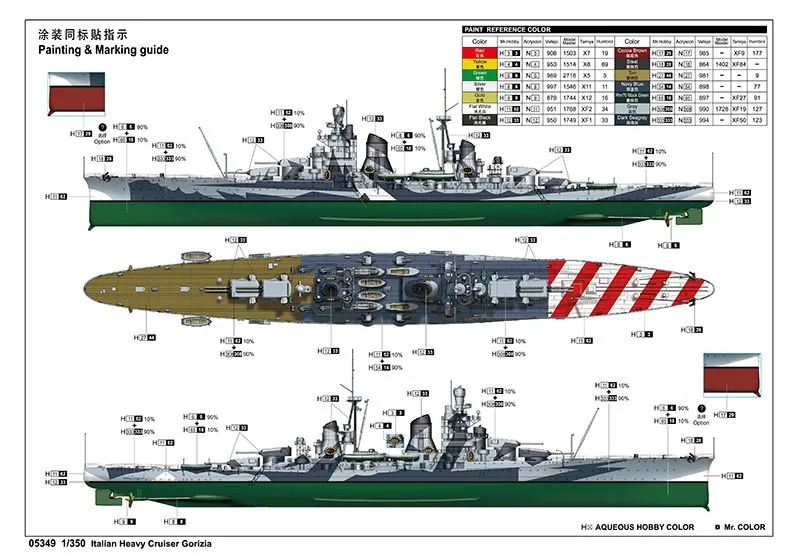 Trumpeter 1/350 Italian Heavy Cruiser Gorizia # 05349 6 Trumpeter 1/350 Italian Heavy Cruiser Gorizia # 05349 - Image 4