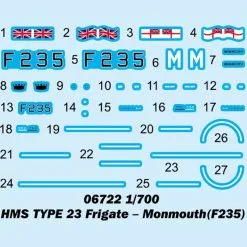 Trumpeter 1/700 HMS Monmouth F235 Type 23 Frigate # 06722 -Aircraft Kits Sales trm06722 2
