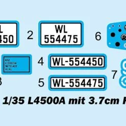 Trumpeter 1/35 L4500A W/ 3.7cm FlaK 37 # 09593 17 Trumpeter 1/35 L4500A W/ 3.7cm FlaK 37 # 09593 -Aircraft Kits Sales trm09593 2