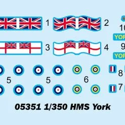 Trumpeter 1/350 HMS York WW2 British York Class Heavy Cruiser # 05351 13 Trumpeter 1/350 HMS York WW2 British York Class Heavy Cruiser # 05351 -Aircraft Kits Sales tu05351pic2
