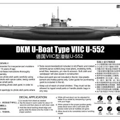 Trumpeter 1/48 DKM U-Boat Type VIIC U-552 (WWII) # 06801 -Aircraft Kits Sales tu06801 8