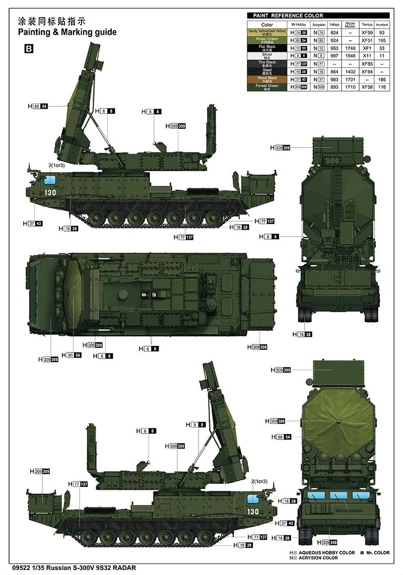 Trumpeter 1/35 Soviet S-300V 9S32 Radar # 09522 3 Trumpeter 1/35 Soviet S-300V 9S32 Radar # 09522
