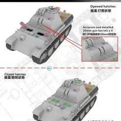 Vespid Models 1/72 20mm Flakvierling Auf Panther G Fahrgestell # 720012 -Aircraft Kits Sales vs720012 2