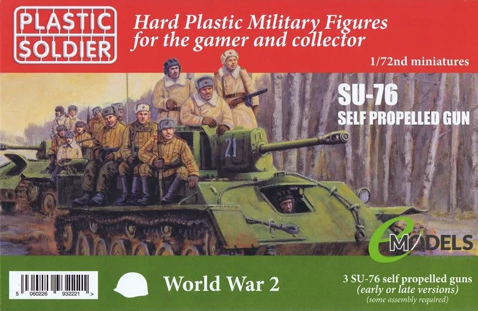 The Plastic Soldier Company The Plastic Soldier 1/72 Russian SU-76 Self Propelled Gun X 3 -Aircraft Kits Sales ww2v20030