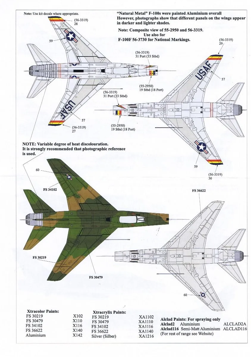 Xtradecal 1/48 F-100D Super Sabre Pt 2 48TFW 50TFS 148TFS # 48084 4 Xtradecal 1/48 F-100D Super Sabre Pt 2 48TFW 50TFS 148TFS # 48084 - Image 2