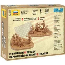 Zvezda 1/72 US 81mm Mortar M1 With Crew WWII # 6287 -Aircraft Kits Sales zve6287 1